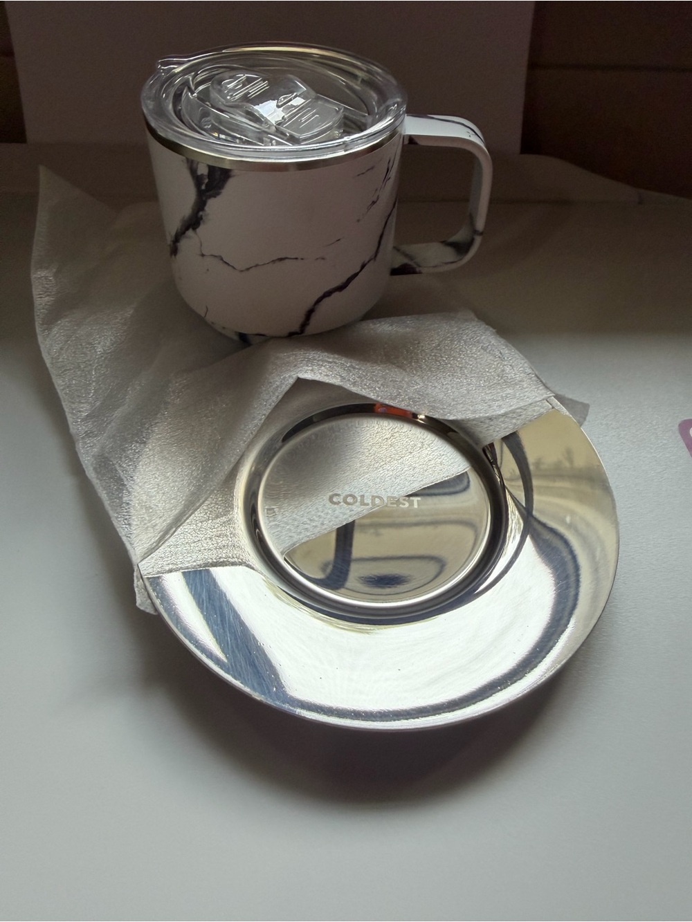 Marble-Patterned Premium Espresso  Cup in Carrara Marble